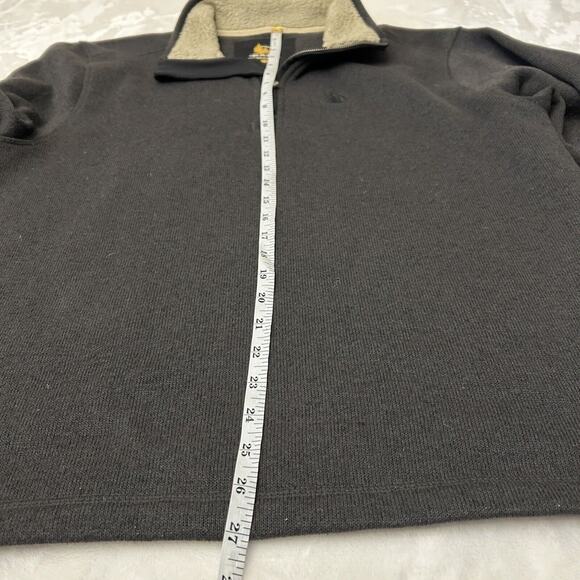 GH BASS & CO Sweater Men's 1/4-Zip Brown Mock Neck Lg. Mid-Weight Knit PULLOVER - Picture 4 of 7